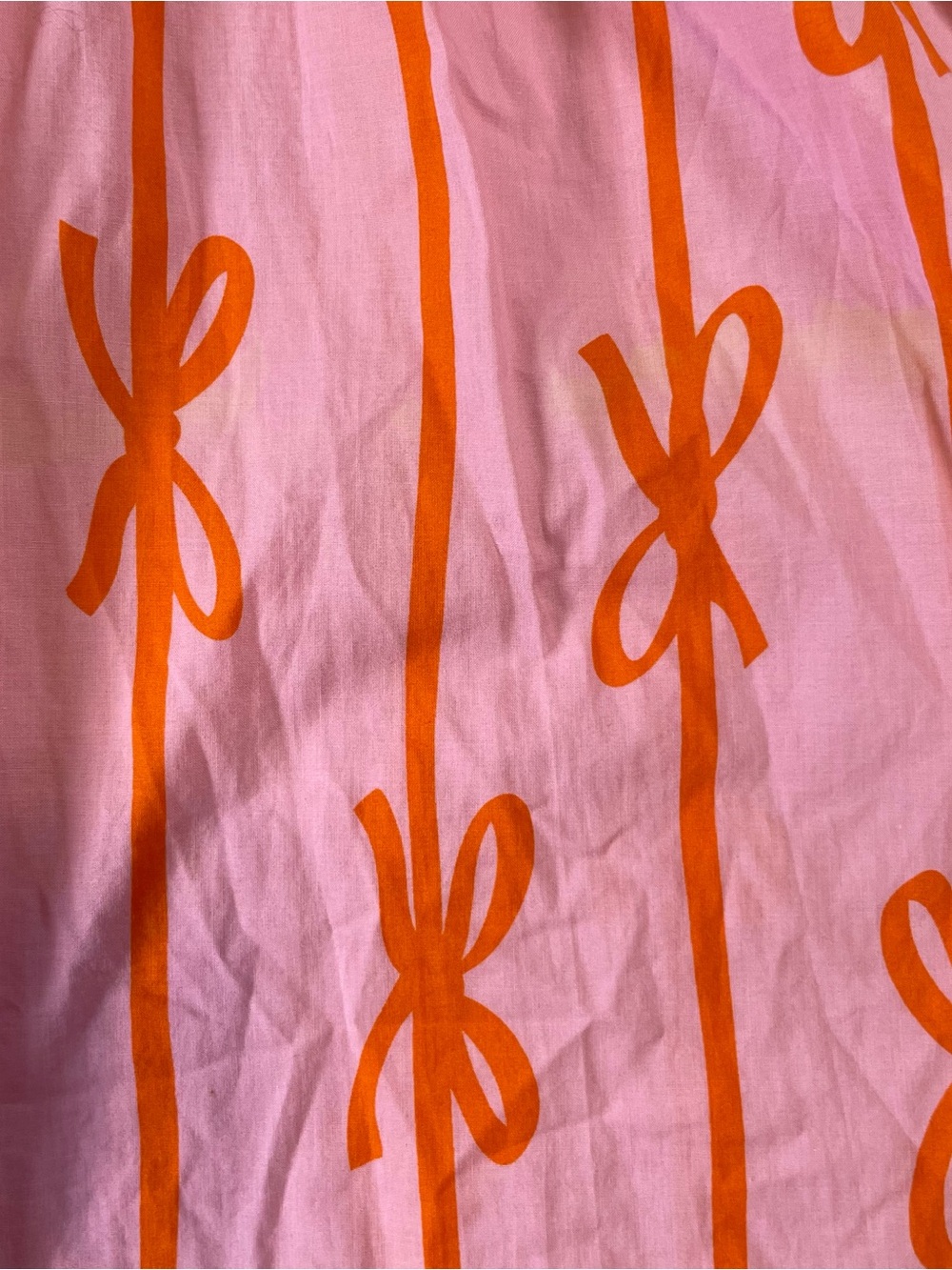 Umgee Pink Orange Bow Print Babydoll Tunic Top Puff Sleeve Medium - Picture 7 of 11
